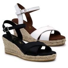 Women wedge leather sandals Oh! My Sandals 5481